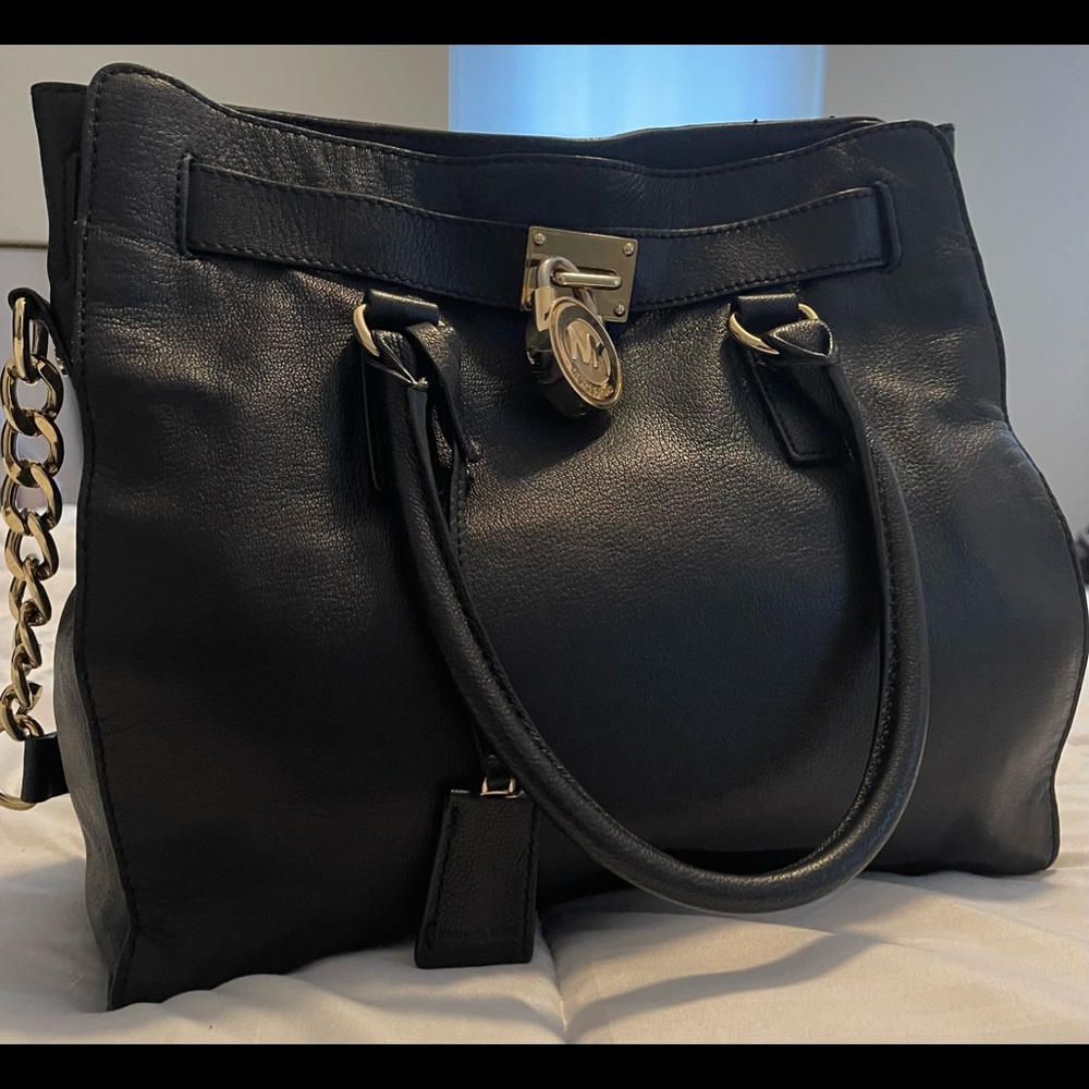 Michael Kors Hamilton Bag Black Leather